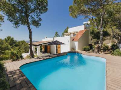 Bright 3 bedroom Villa for sale with sea view in Talamanca, Ibiza Town, Ibiza