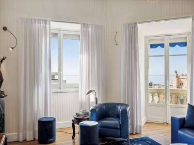 Belle Epoque 2 bedroom Penthouse for sale with sea view in Menton, Cote d'Azur French Riviera